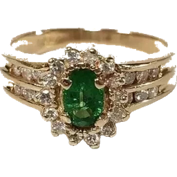 Emerald Halo Ring