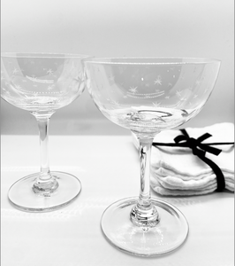 Vintage Starry Nights Cocktail Glasses (set of 2)